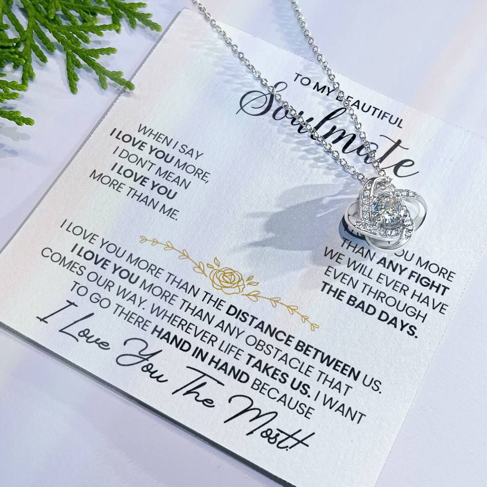 To My Soulmate Love Knot Necklace – I Love You More — product image 27