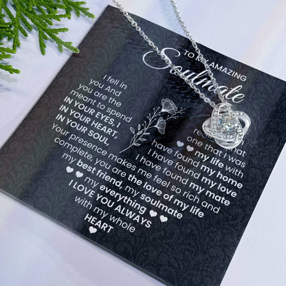 To My Amazing Soulmate Love Knot Necklace – Love of My Life — product thumbnail 7