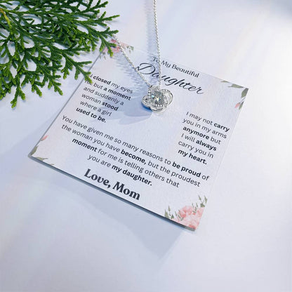 To My Daughter Love Knot Necklace – I Closed My Eyes — product thumbnail 1