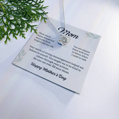 To My Mom Love Knot Necklace – Your Words Give Me Strength — product thumbnail 1