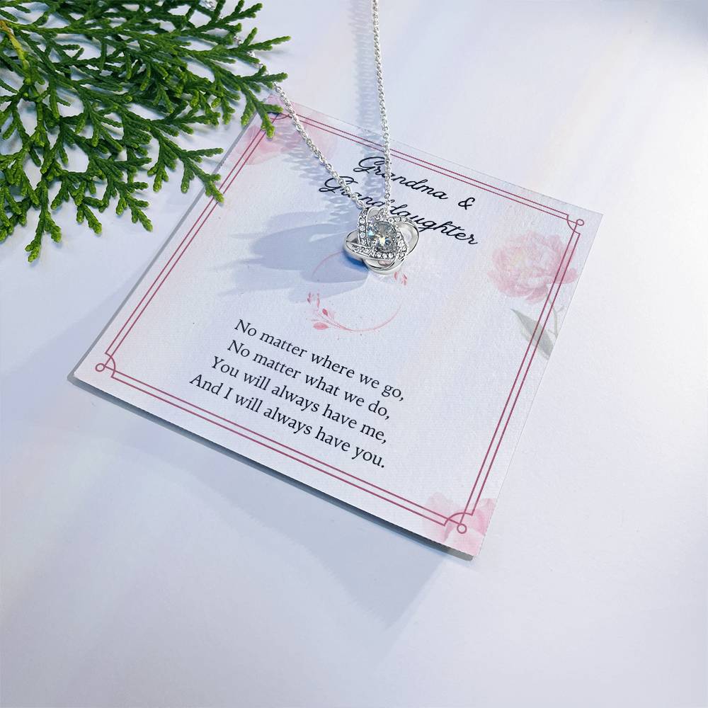 To My Granddaughter Love Knot Necklace – No Matter Where We Go — product image 19