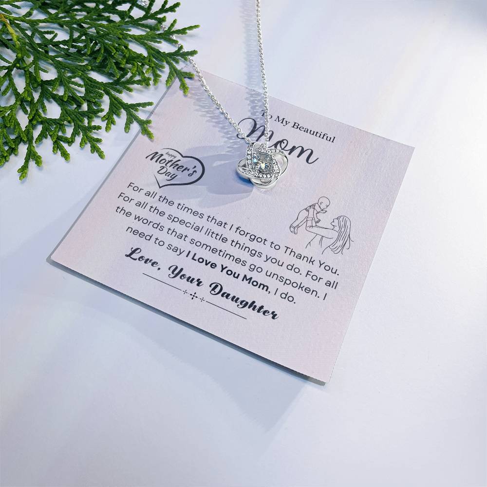 To My Mom Love Knot Necklace – Thank You for Everything — product image 1