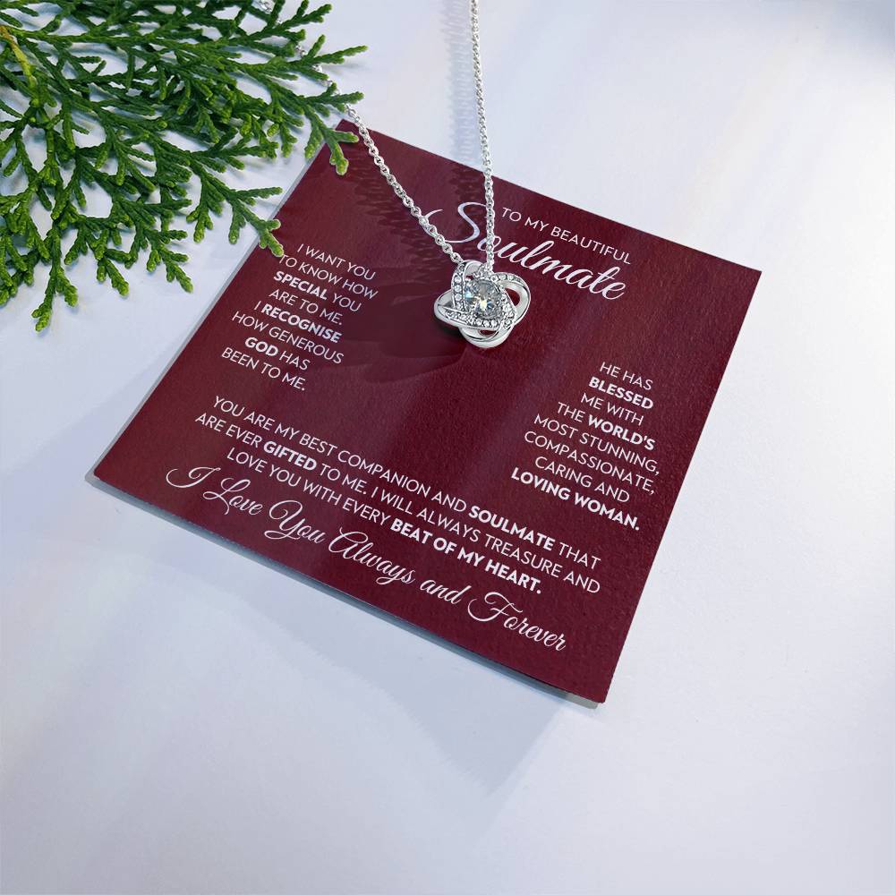 To My Beautiful Soulmate Love Knot Necklace – My Blessed Gift — product image 19