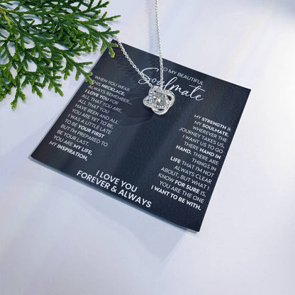 To My Beautiful Soulmate Love Knot Necklace – All That You Are — product thumbnail 1