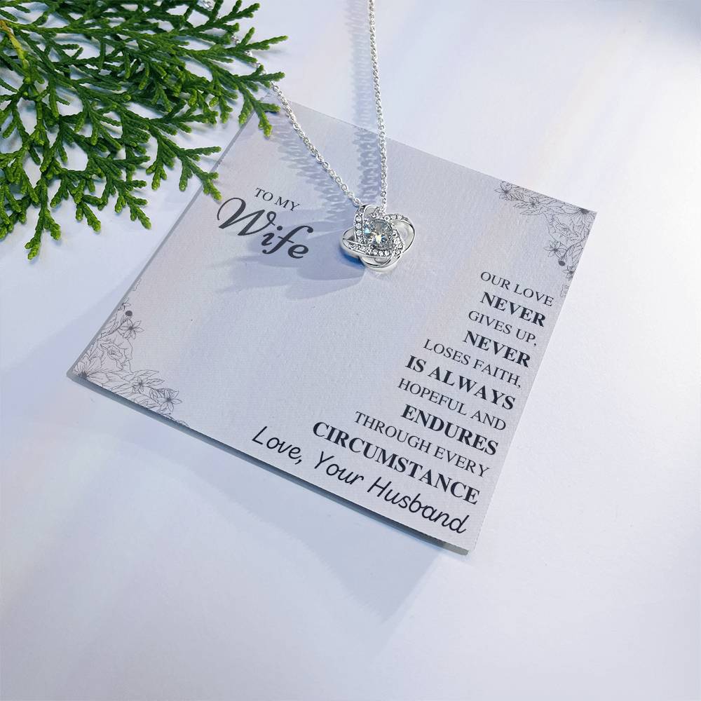 To My Wife Love Knot Necklace – Our Love Never Gives Up — product image 1