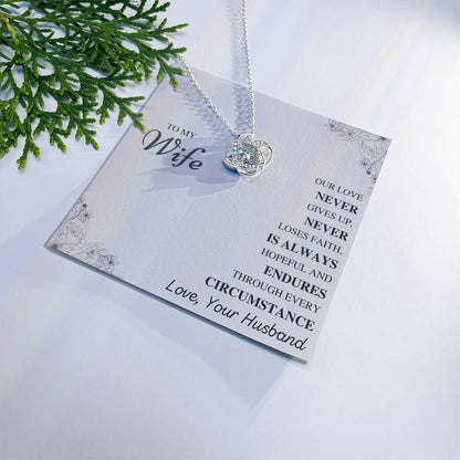 To My Wife Love Knot Necklace – Our Love Never Gives Up — product thumbnail 1