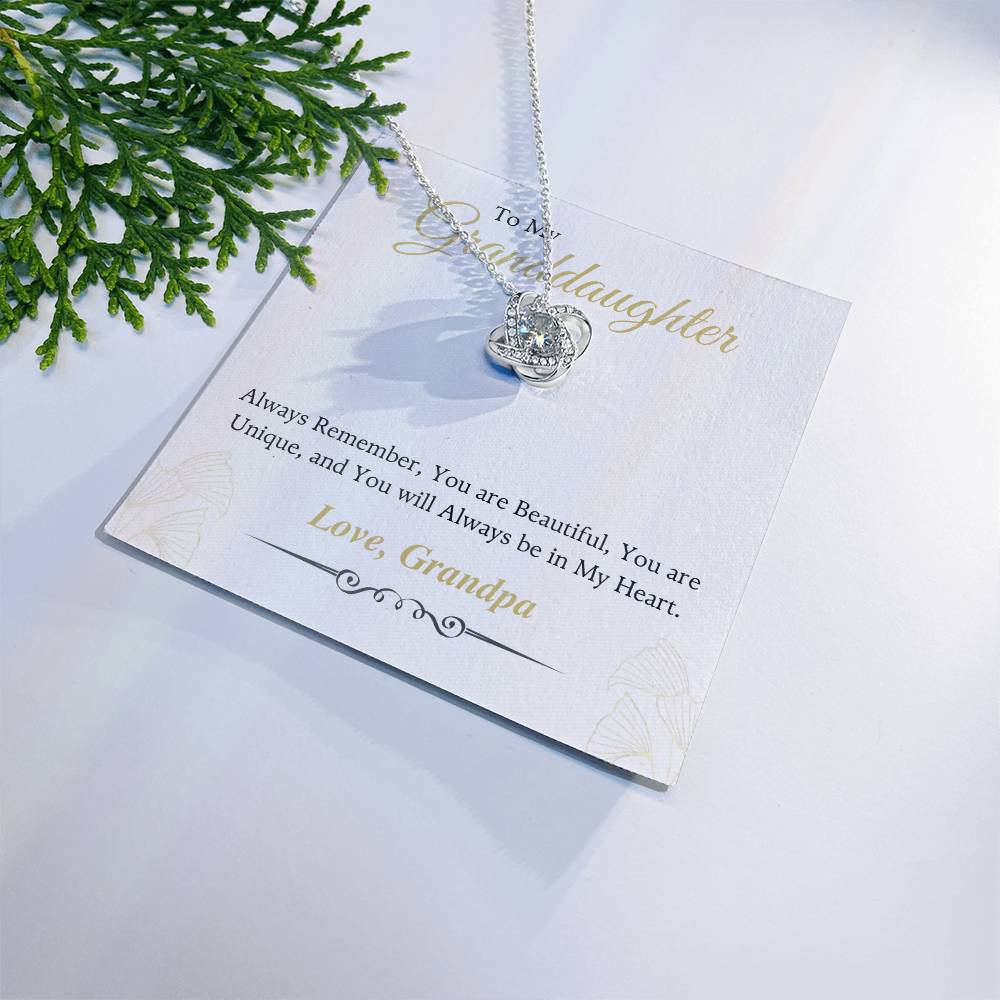 To My Granddaughter Love Knot Necklace – Always in My Heart — product image 1