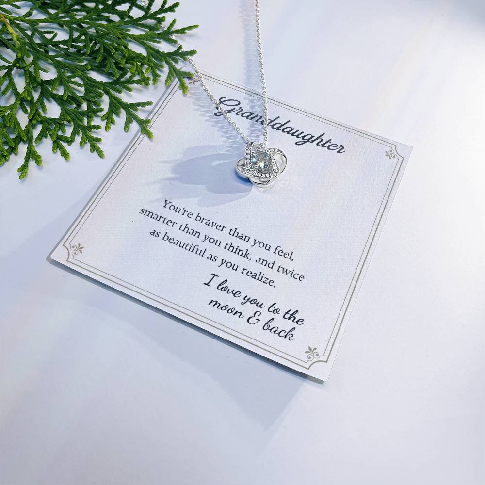 To My Granddaughter Love Knot Necklace – Braver Than You Feel — product image 36