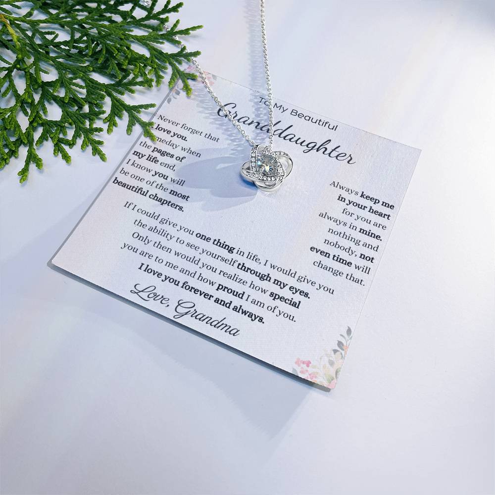 To My Granddaughter Love Knot Necklace – Never Forget I Love You — product image 19