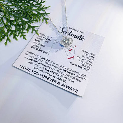 To My Beautiful Soulmate Love Knot Necklace – She Is the One — product thumbnail 1