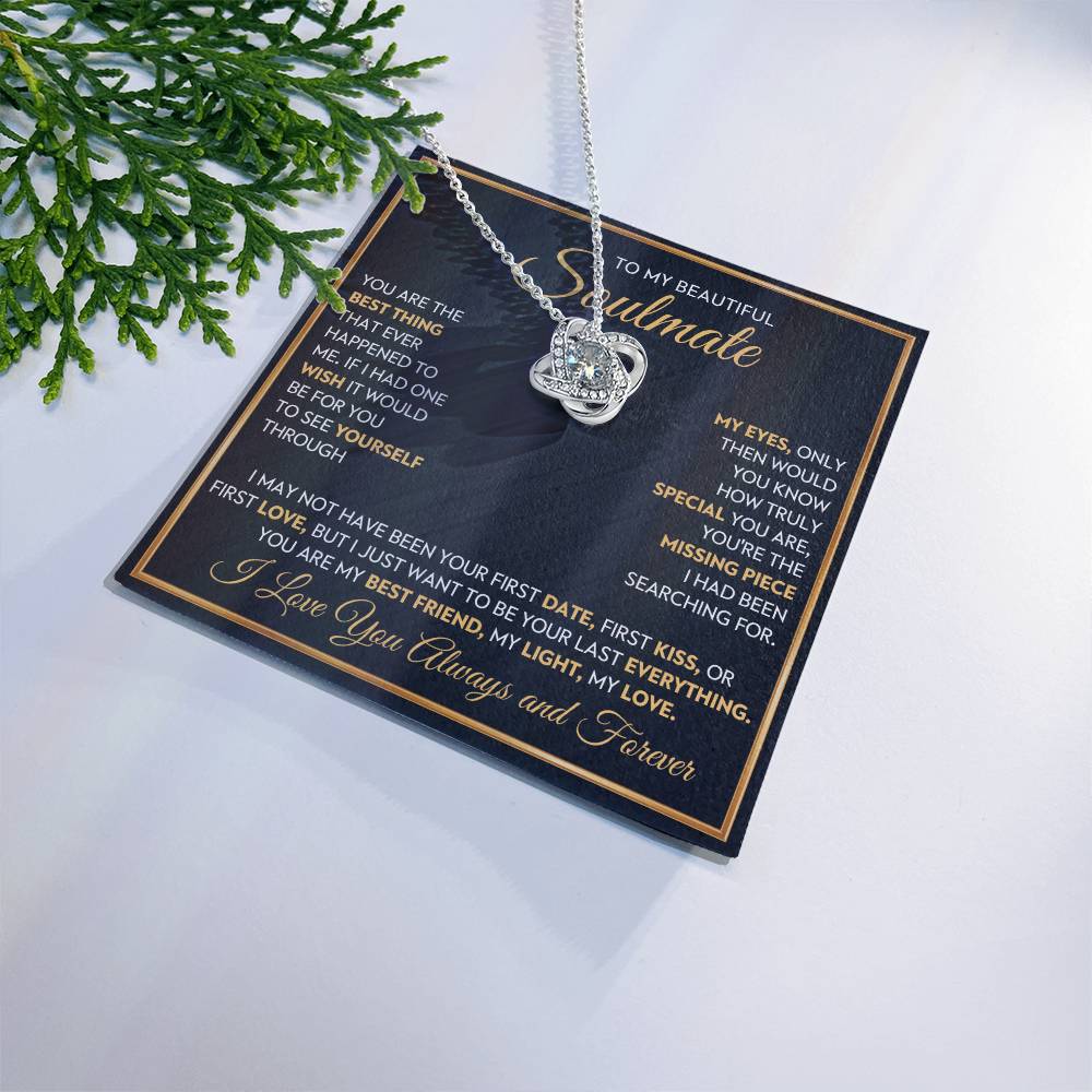 To My Beautiful Soulmate Love Knot Necklace – Missing Piece — product image 1