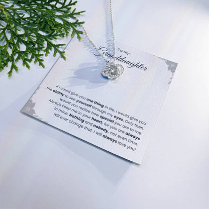 To My Granddaughter Love Knot Necklace – See Yourself Through My Eyes — product thumbnail 1