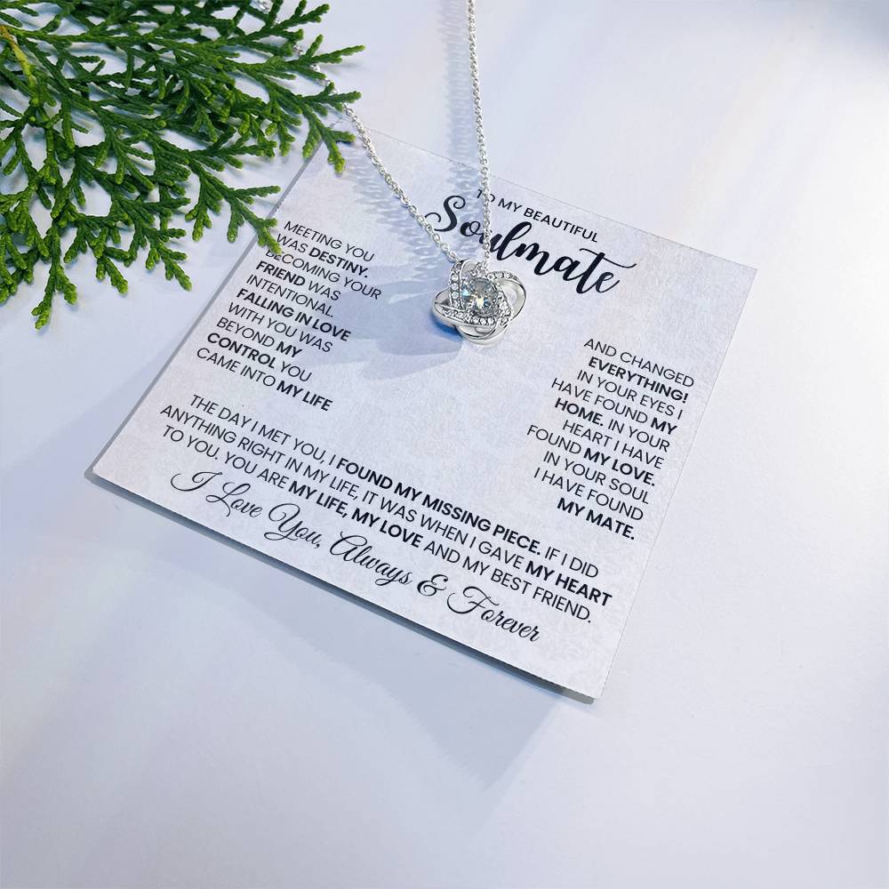 To My Soulmate Love Knot Necklace – My Missing Piece — product image 1