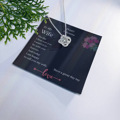 Happy Valentine's Day Wife Love Knot Necklace – Forever With You — product thumbnail 1