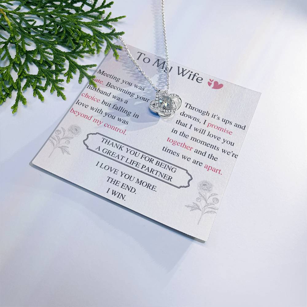 To My Wife Love Knot Necklace – Thank You for Being My Wife — product image 1