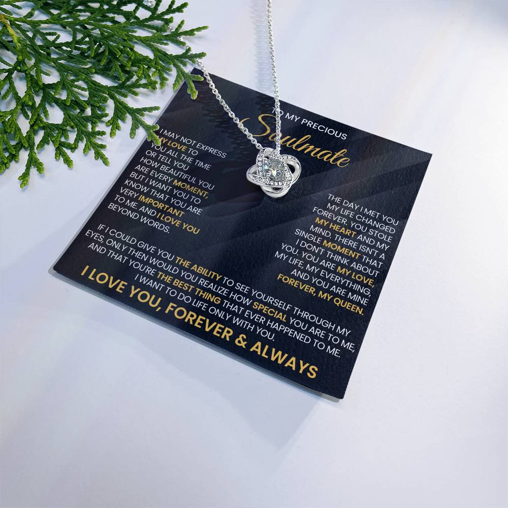 To My Precious Soulmate Love Knot Necklace – You Stole My Heart — product image 37