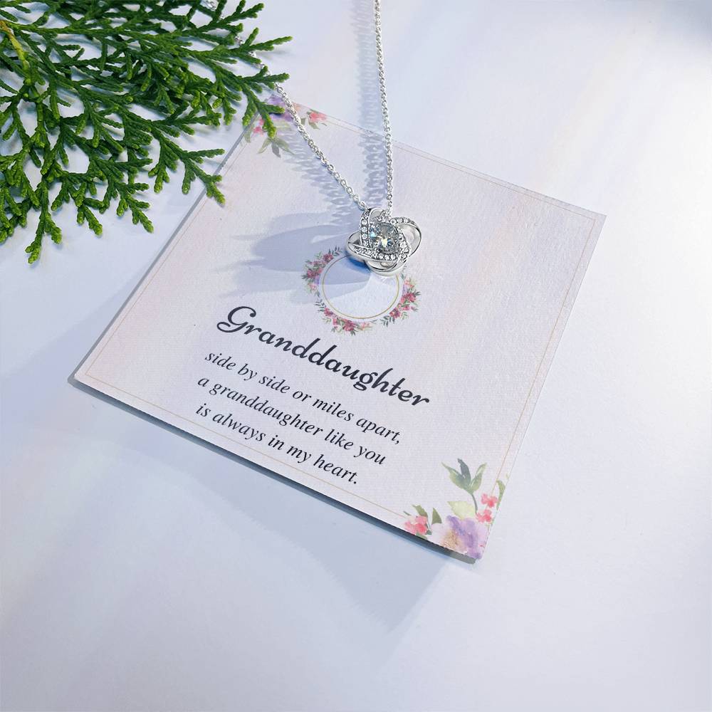 To My Granddaughter Love Knot Necklace – Side by Side or Miles Apart — product image 38