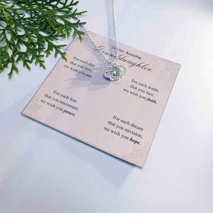 To Our Amazing Granddaughter Love Knot Necklace – Joy, Faith, Peace & Hope — product thumbnail 1