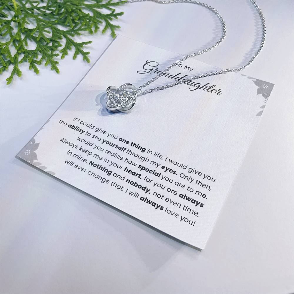 To My Granddaughter Love Knot Necklace – If I Could Give You the World — product image 29
