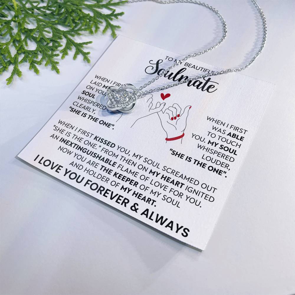 To My Beautiful Soulmate Love Knot Necklace – She Is the One — product image 10