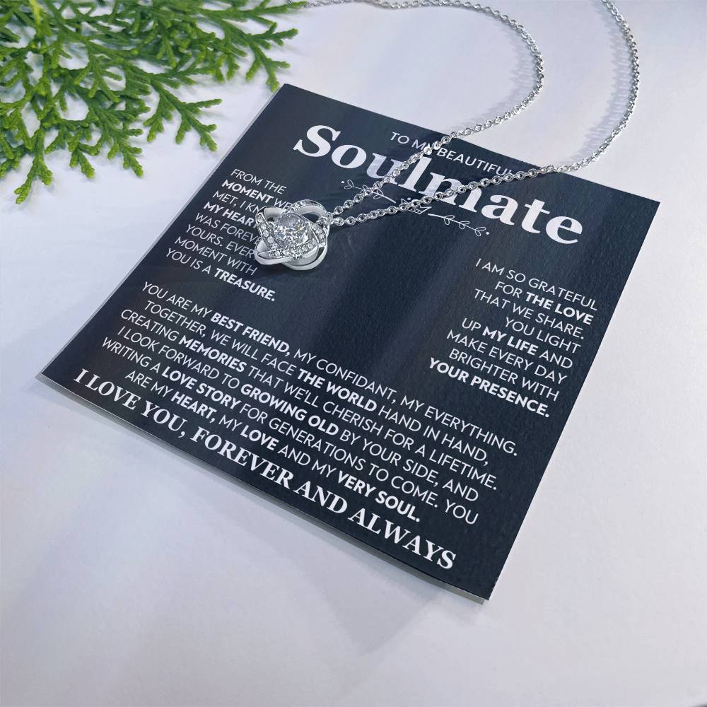 To My Beautiful Soulmate Love Knot Necklace – Together Hand in Hand — product image 10