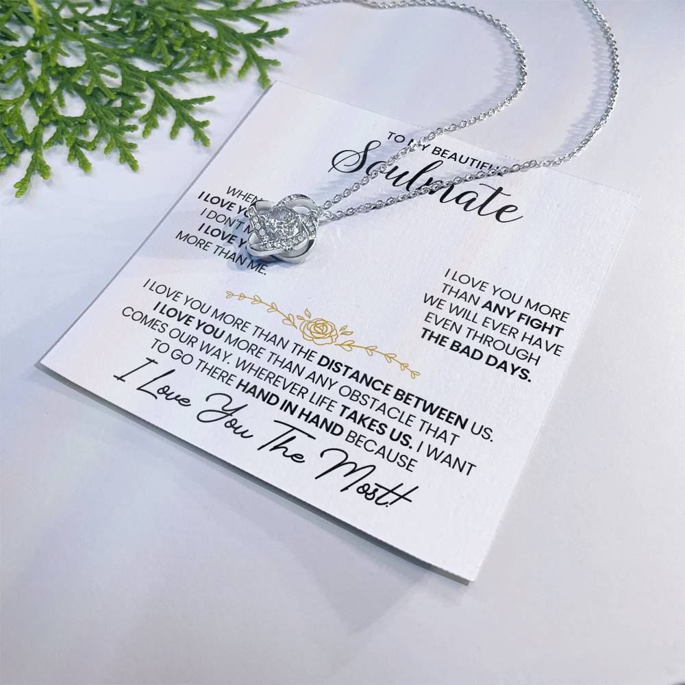 To My Soulmate Love Knot Necklace – I Love You More — product image 10