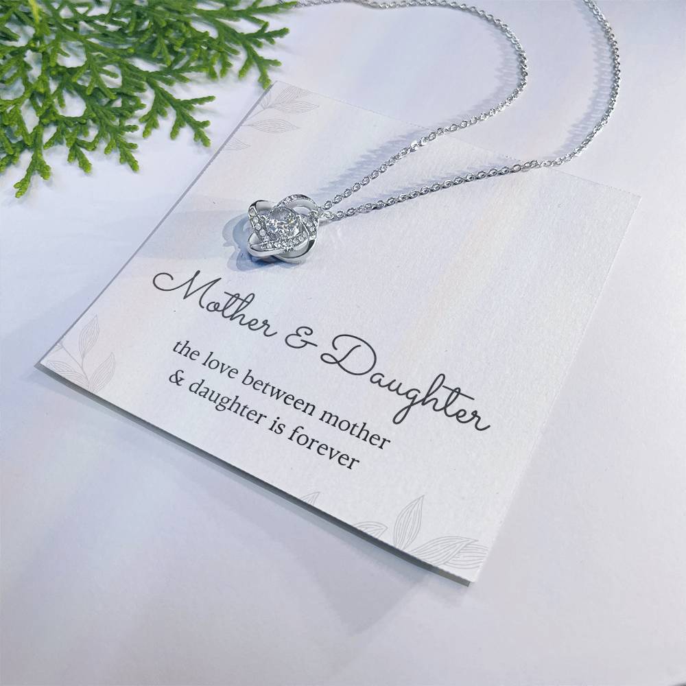 Mother & Daughter Love Knot Necklace – Forever Bond Gift