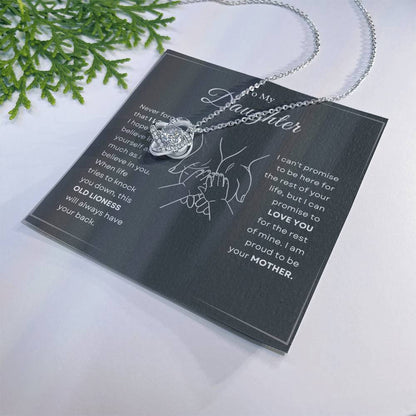 To My Daughter Love Knot Necklace – Old Lioness Gift from Mom