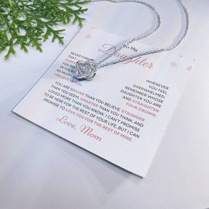 To My Daughter Love Knot Necklace – Believe in Yourself Gift from Mom