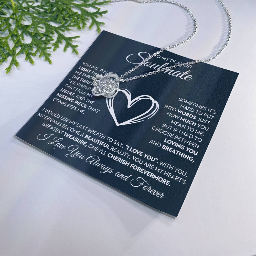 To My Dearest Soulmate Love Knot Necklace – You Complete Me — product image 10