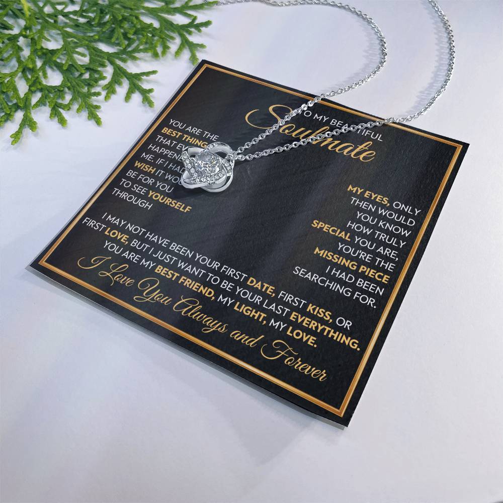 To My Beautiful Soulmate Love Knot Necklace – Missing Piece — product image 10