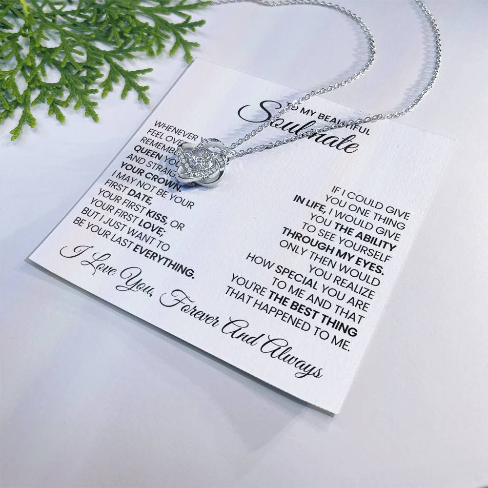 To My Beautiful Soulmate Love Knot Necklace – Straighten Your Crown — product image 28