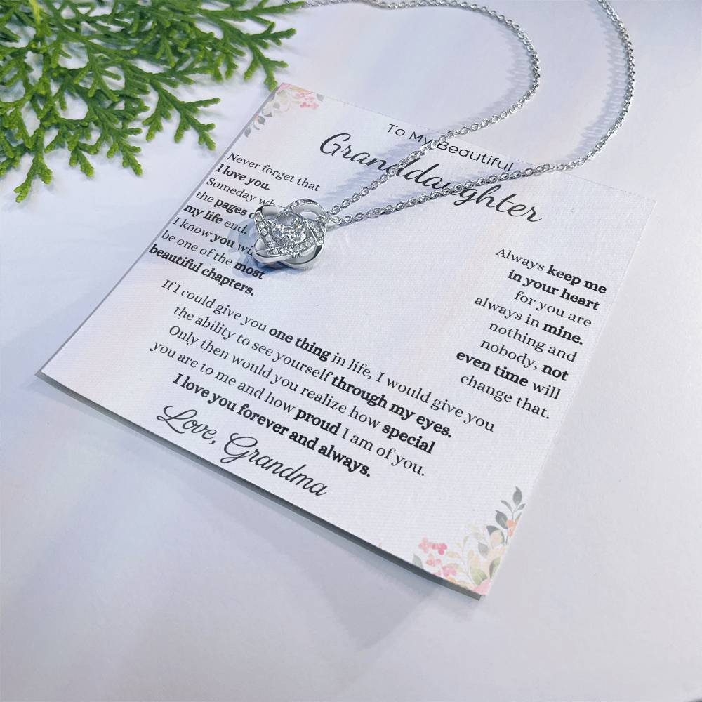 To My Granddaughter Love Knot Necklace – Never Forget I Love You — product image 10