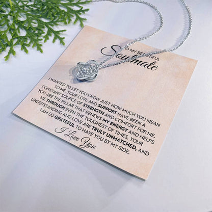 To My Beautiful Soulmate Love Knot Necklace – My Pillar of Strength — product thumbnail 10