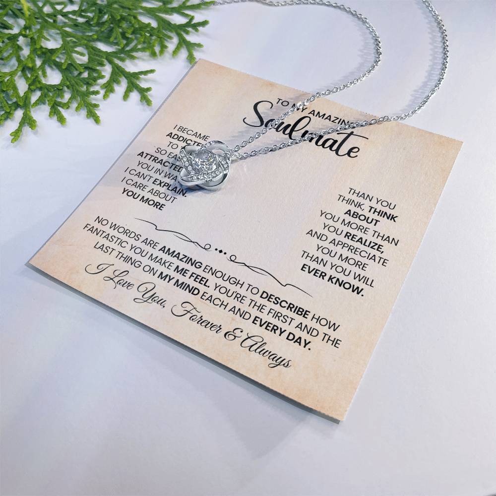 To My Amazing Soulmate Love Knot Necklace – More Than You Know — product image 28
