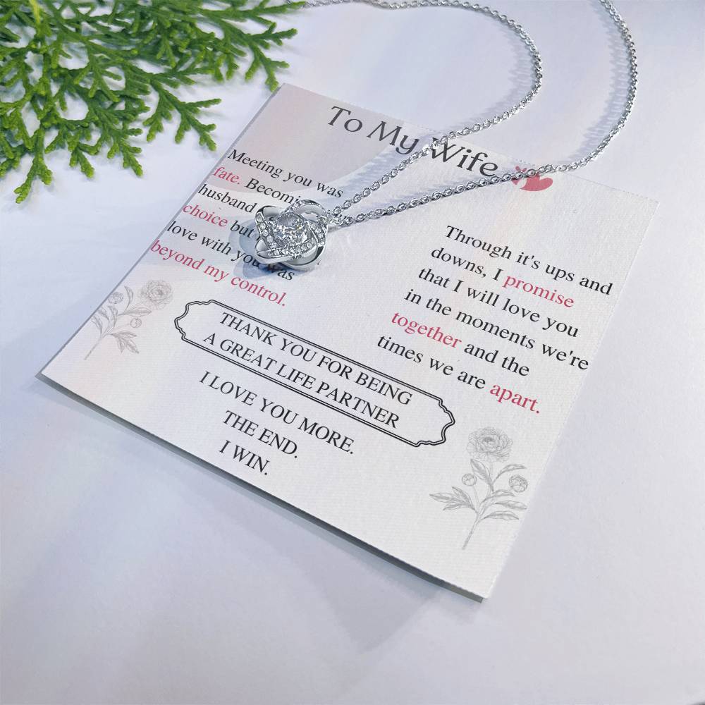To My Wife Love Knot Necklace – My Great Life Partner