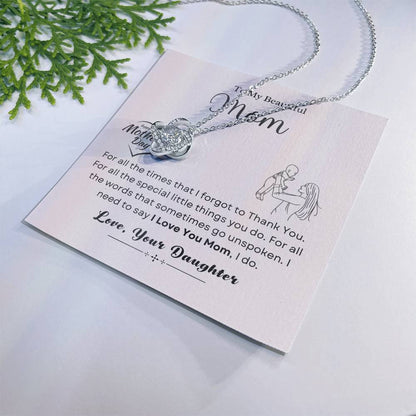 To My Mom Love Knot Necklace – Thank You Gift from Daughter