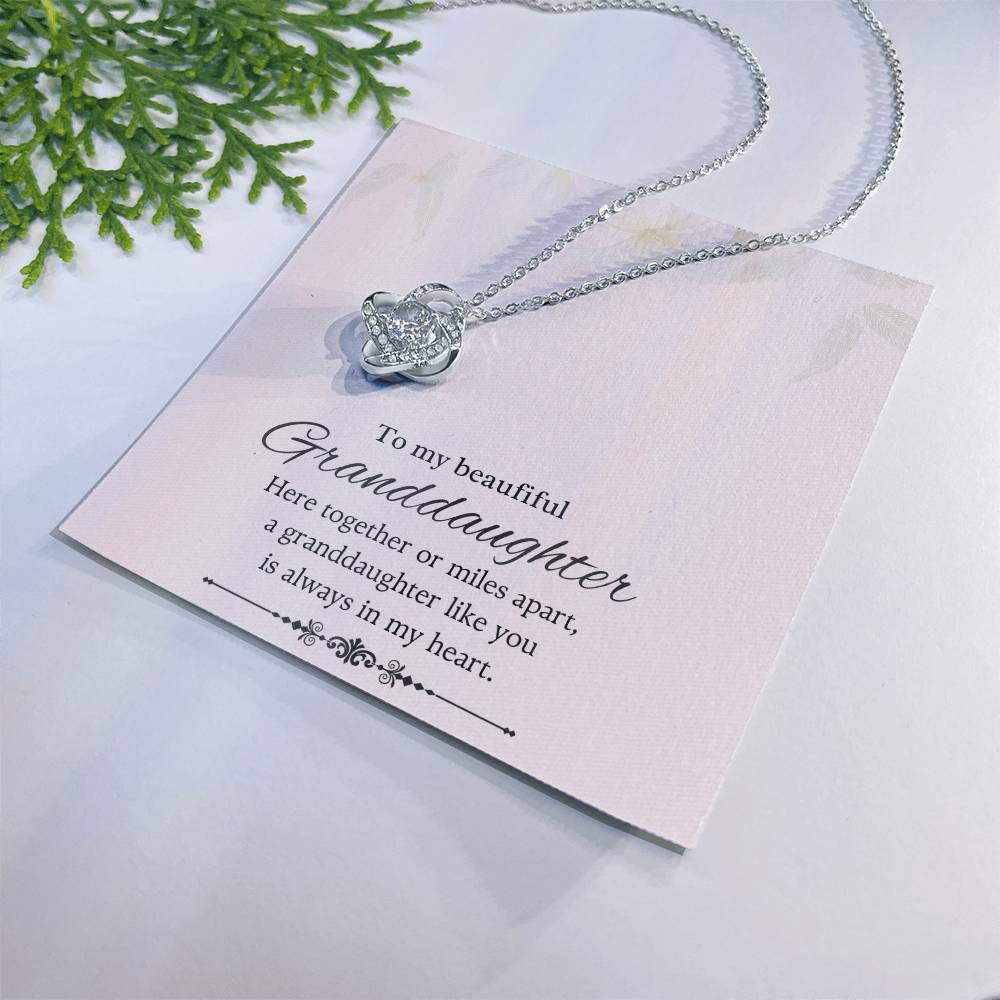 To My Granddaughter Love Knot Necklace – Together or Miles Apart — product image 29