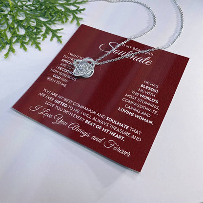 To My Beautiful Soulmate Love Knot Necklace – My Blessed Gift — product thumbnail 10