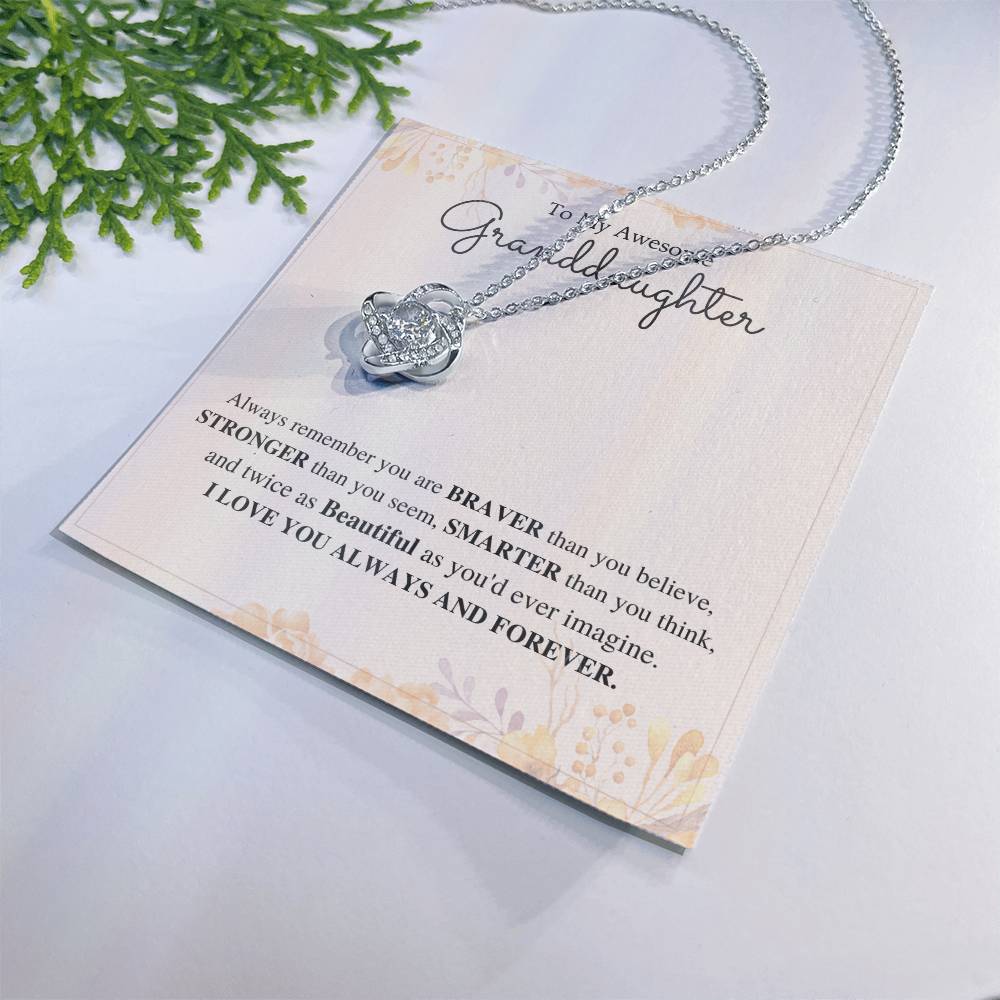 To My Granddaughter Love Knot Necklace – Always Remember You Are Loved — product image 27