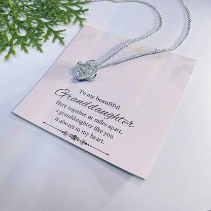 To My Beautiful Granddaughter Love Knot Necklace – Together or Miles Apart — product thumbnail 10