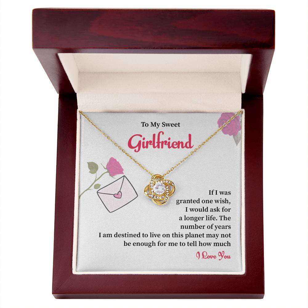 To My Sweet Girlfriend Love Knot Necklace - My Gorgeous Girlfriend Nec