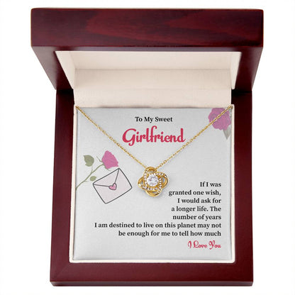 To My Sweet Girlfriend Love Knot Necklace - My Gorgeous Girlfriend Nec