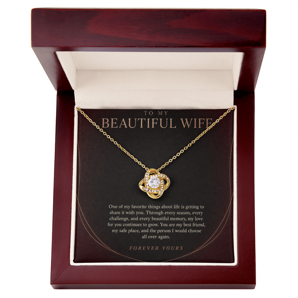 Elegant Love Knot Pendant Necklace with Message Card for Wife — product image 5
