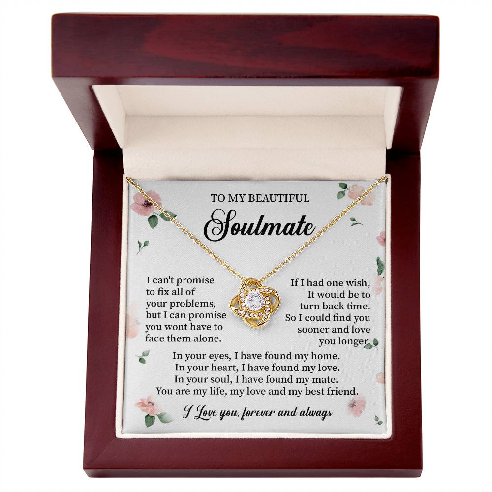 To My Beautiful soulmate necklace for women - my soulmate Love Knot ne