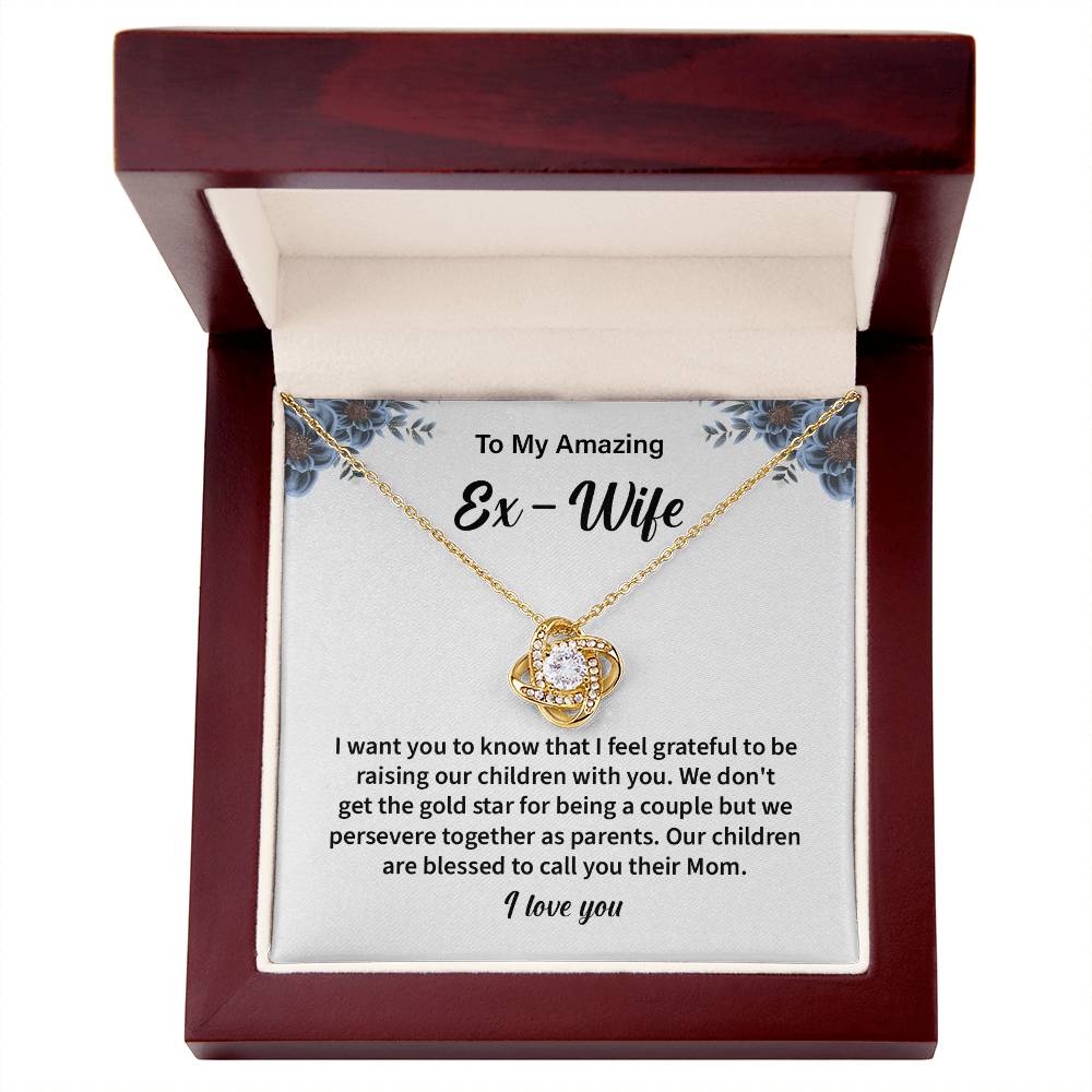 To My Amazing EX Wife Gifts Beautiful Love Knot Necklace with Card for