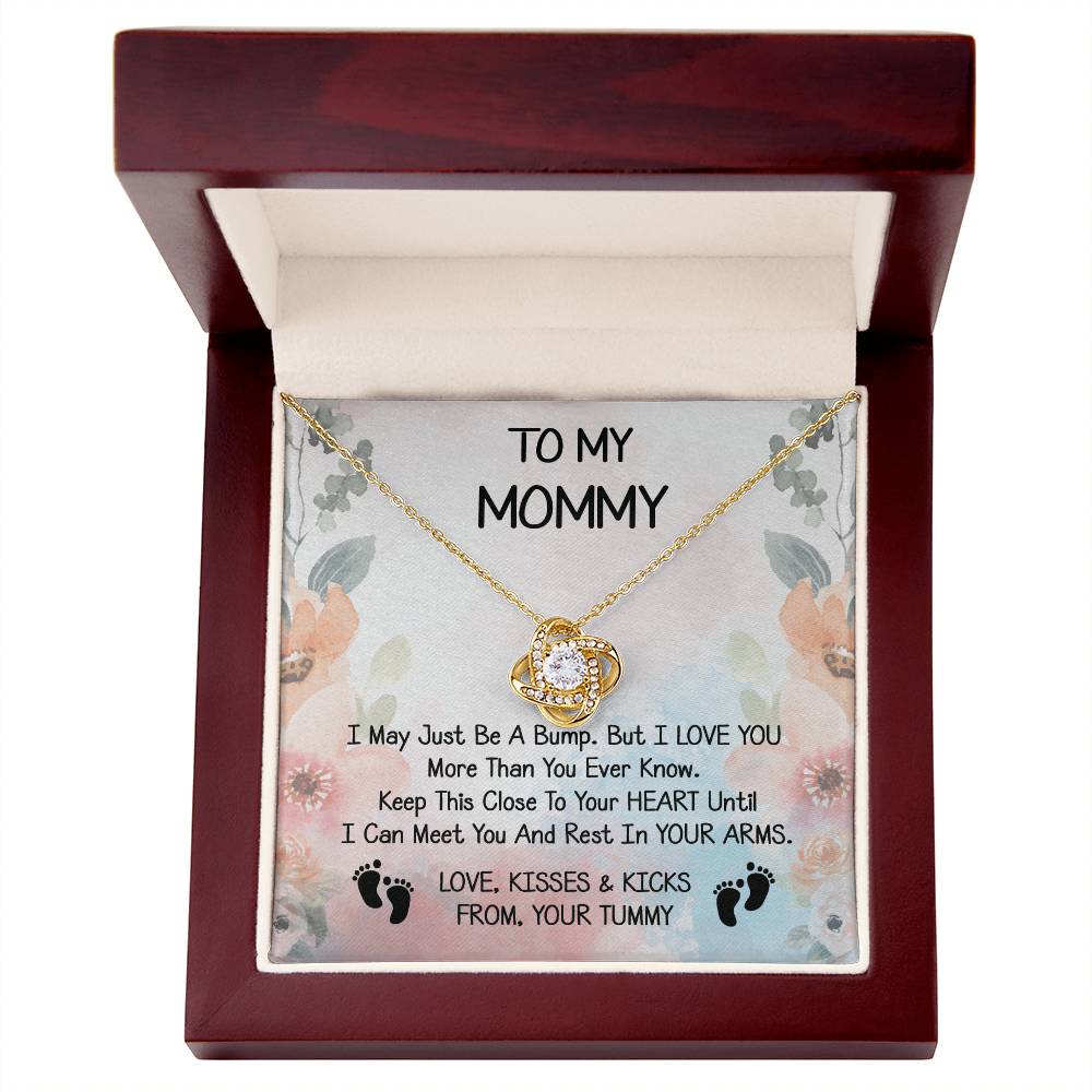 Mommy Gift Love Knot Necklace With Beautiful Message Card for New Momm