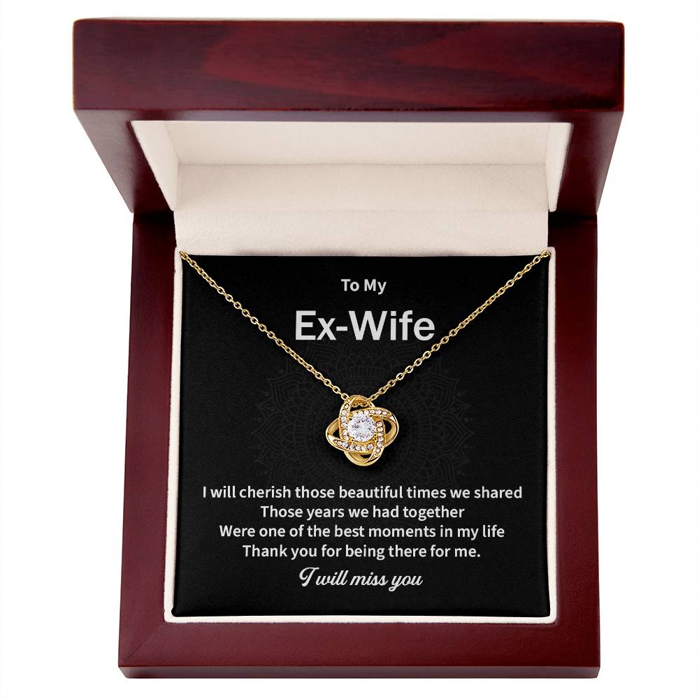 To My EX Wife Gifts Beautiful Love Knot Necklace with Card for Ex-Wife