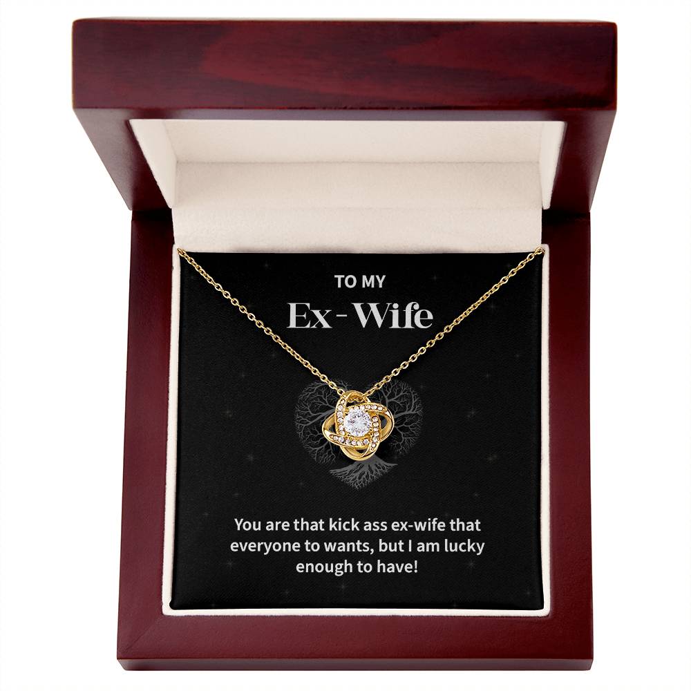 To My EX- Wife Gifts Beautiful Love Knot Necklace with Card for Ex-Wif