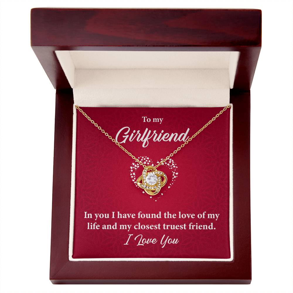 To My Truest Girlfriend Love Knot Necklace - My Gorgeous Girlfriend Ne